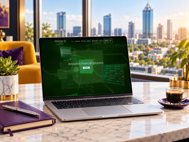 Finova website on a laptop