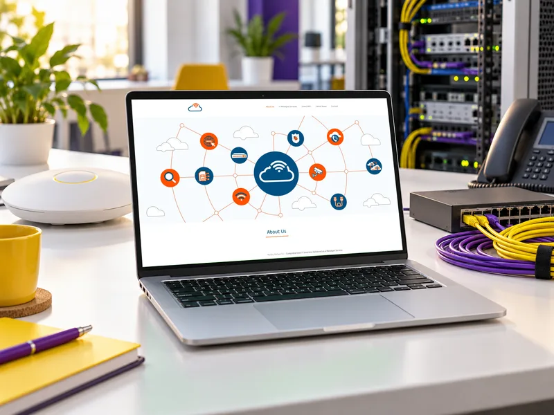 MySky Networks website on a laptop