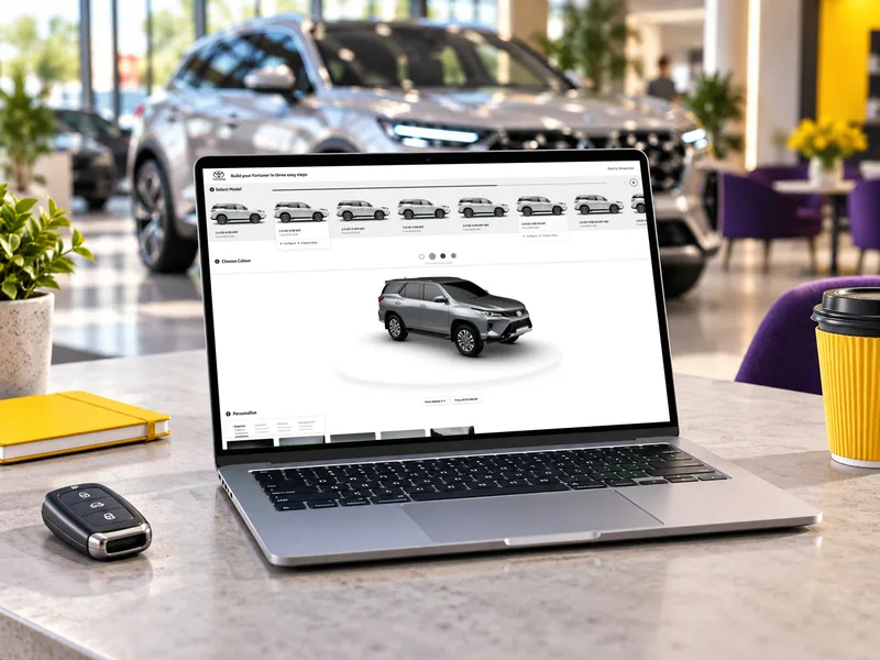 Toyota South Africa website on a laptop