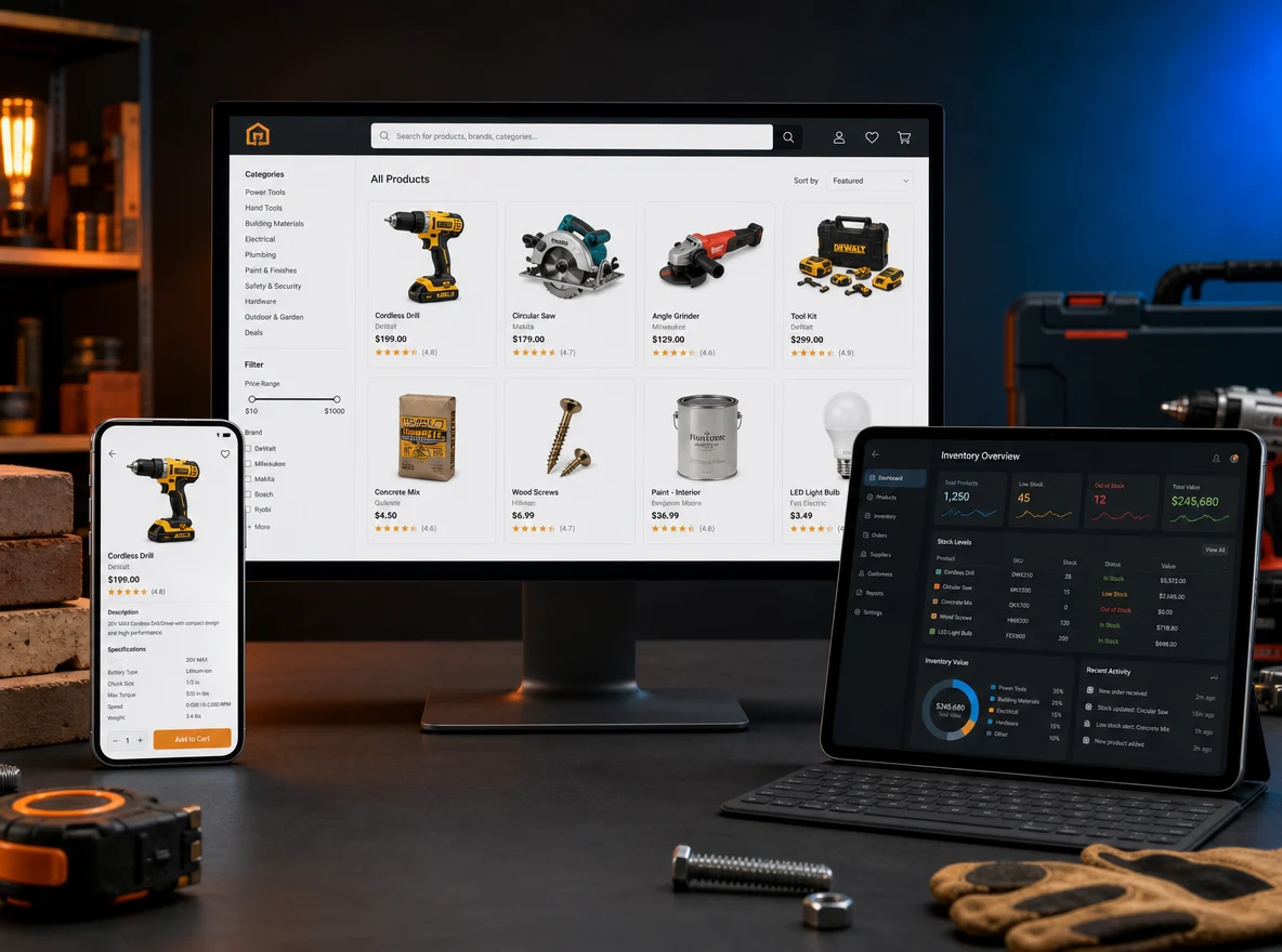 DIY Hardware online store product range